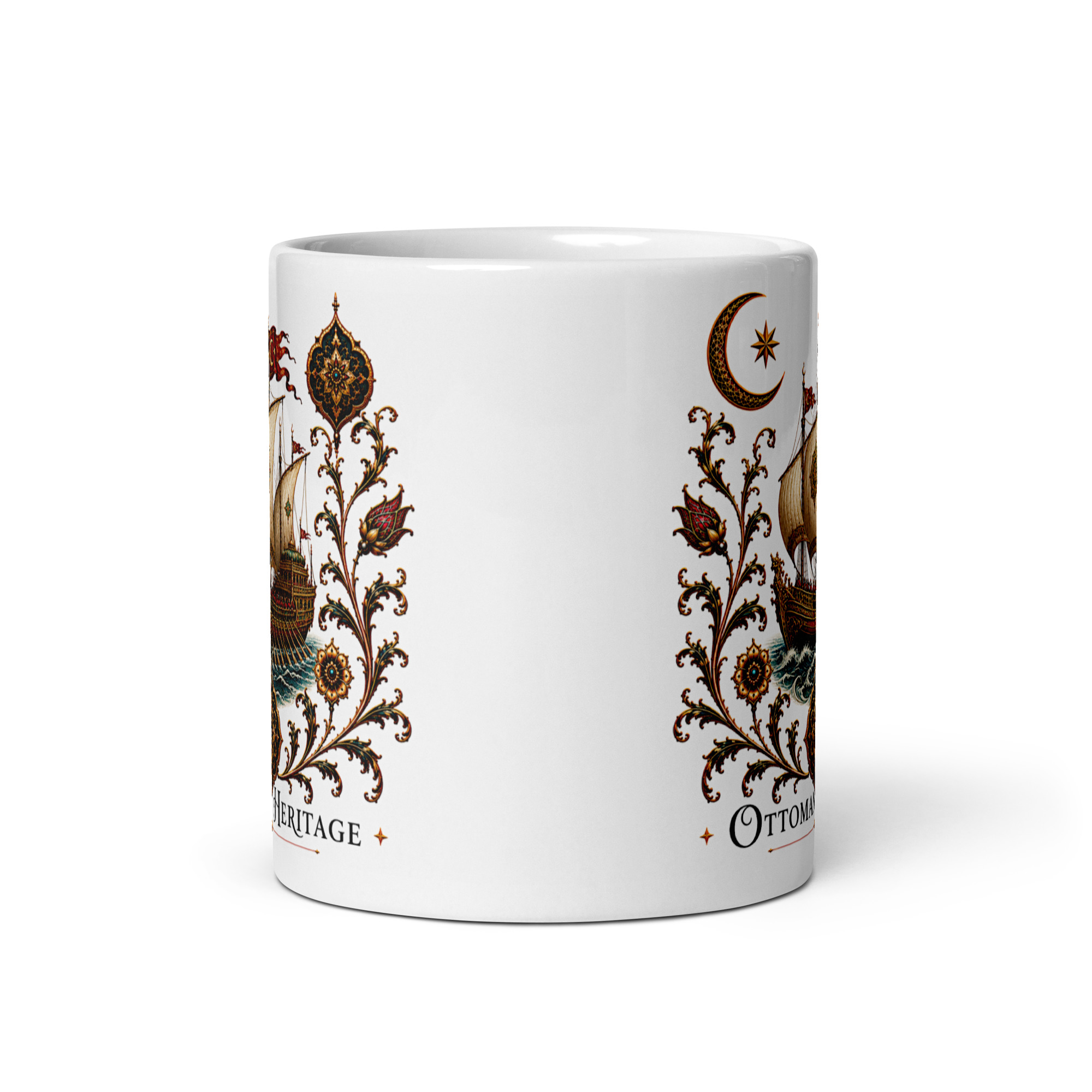 Kaffeetasse „Ottoman Heritage – Osmanische Galeere“ – Osmanisch inspiriertes Kunstmotiv der historischen Seefahrt