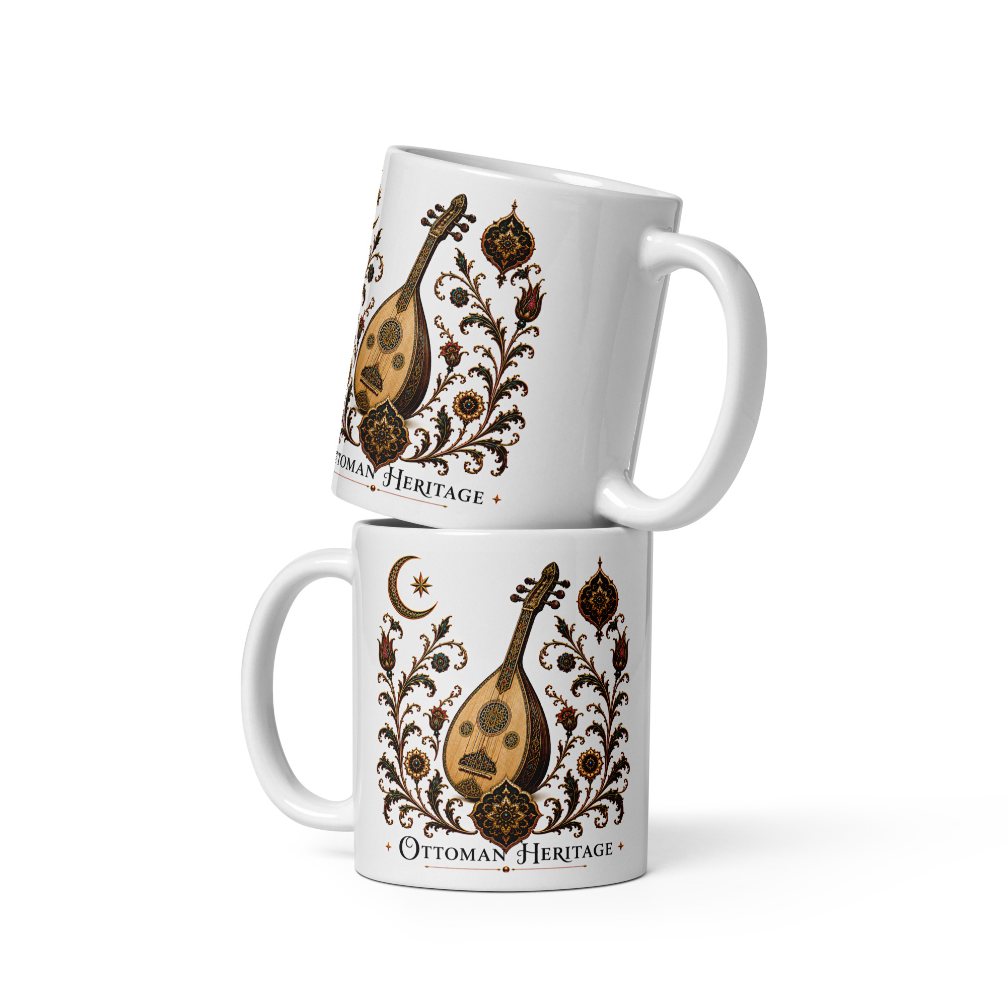Kaffeetasse „Ottoman Heritage – Oud“ – Osmanisch inspiriertes Kunstmotiv zur musikalischen Tradition