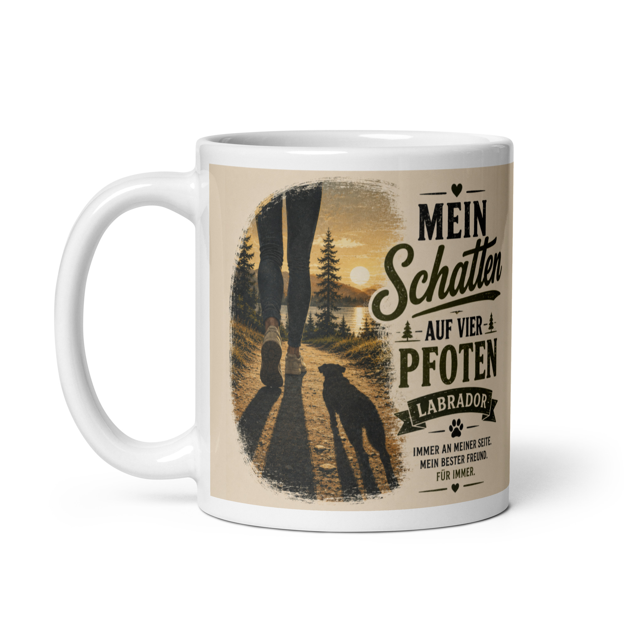 Labrador Tasse "Mein Schatten auf vier Pfoten" - Geschenk für Labradorfans & Hundemenschen