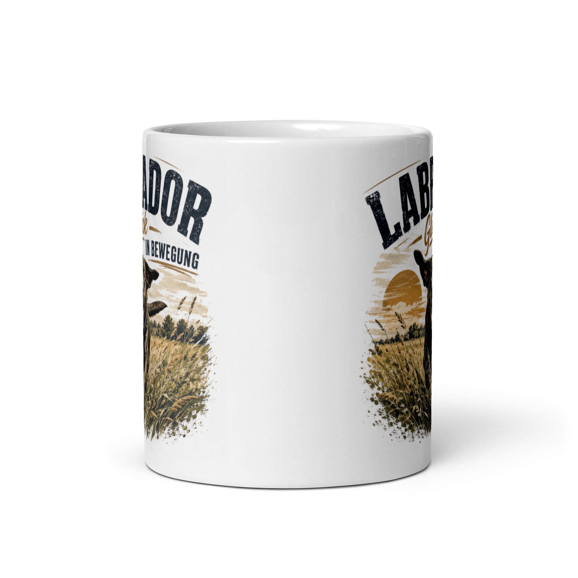 Labrador Tasse "Glück in Bewegung" - Geschenk für Labradorfans & Hundemenschen