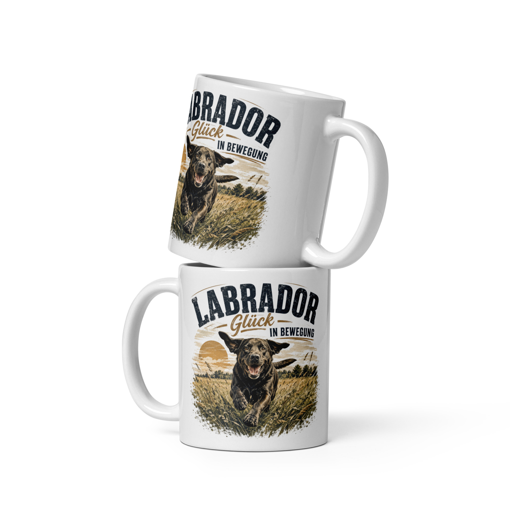 Labrador Tasse "Glück in Bewegung" - Geschenk für Labradorfans & Hundemenschen