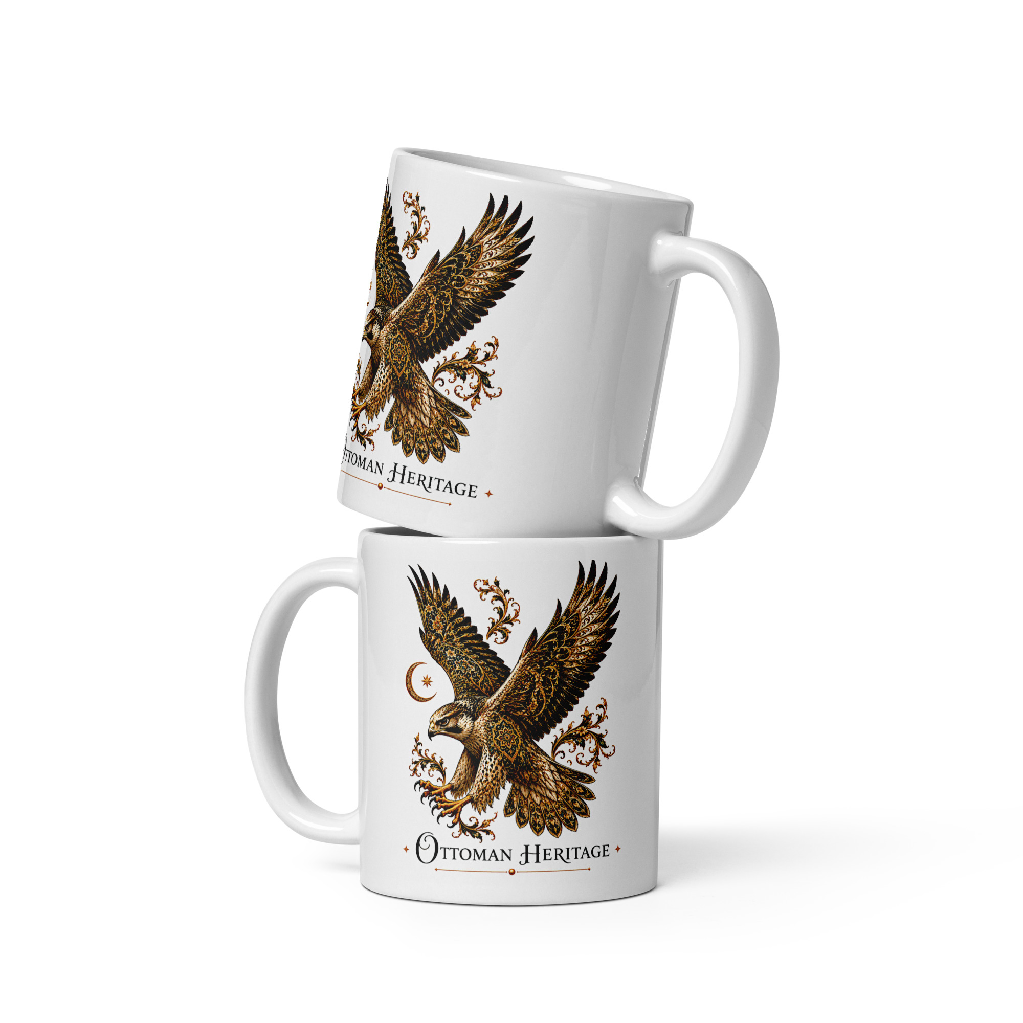 Kaffeetasse „Ottoman Heritage – Osmanischer Adler“ – Osmanisch inspiriertes Kunstmotiv