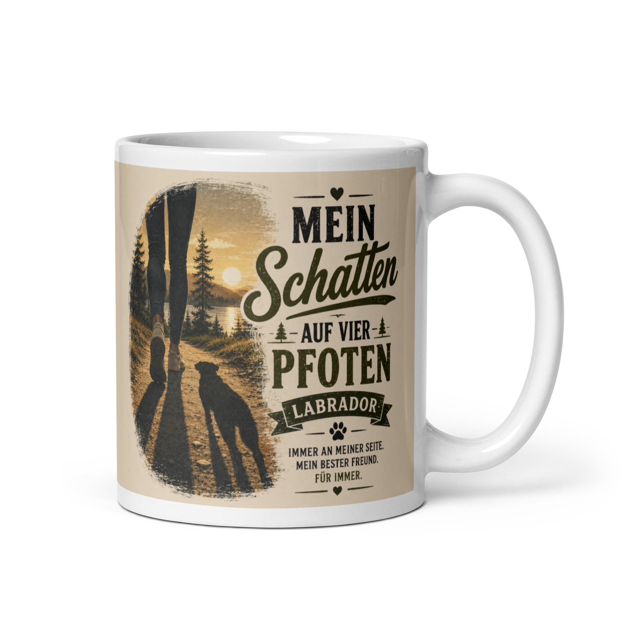 Labrador Tasse "Mein Schatten auf vier Pfoten" - Geschenk für Labradorfans & Hundemenschen