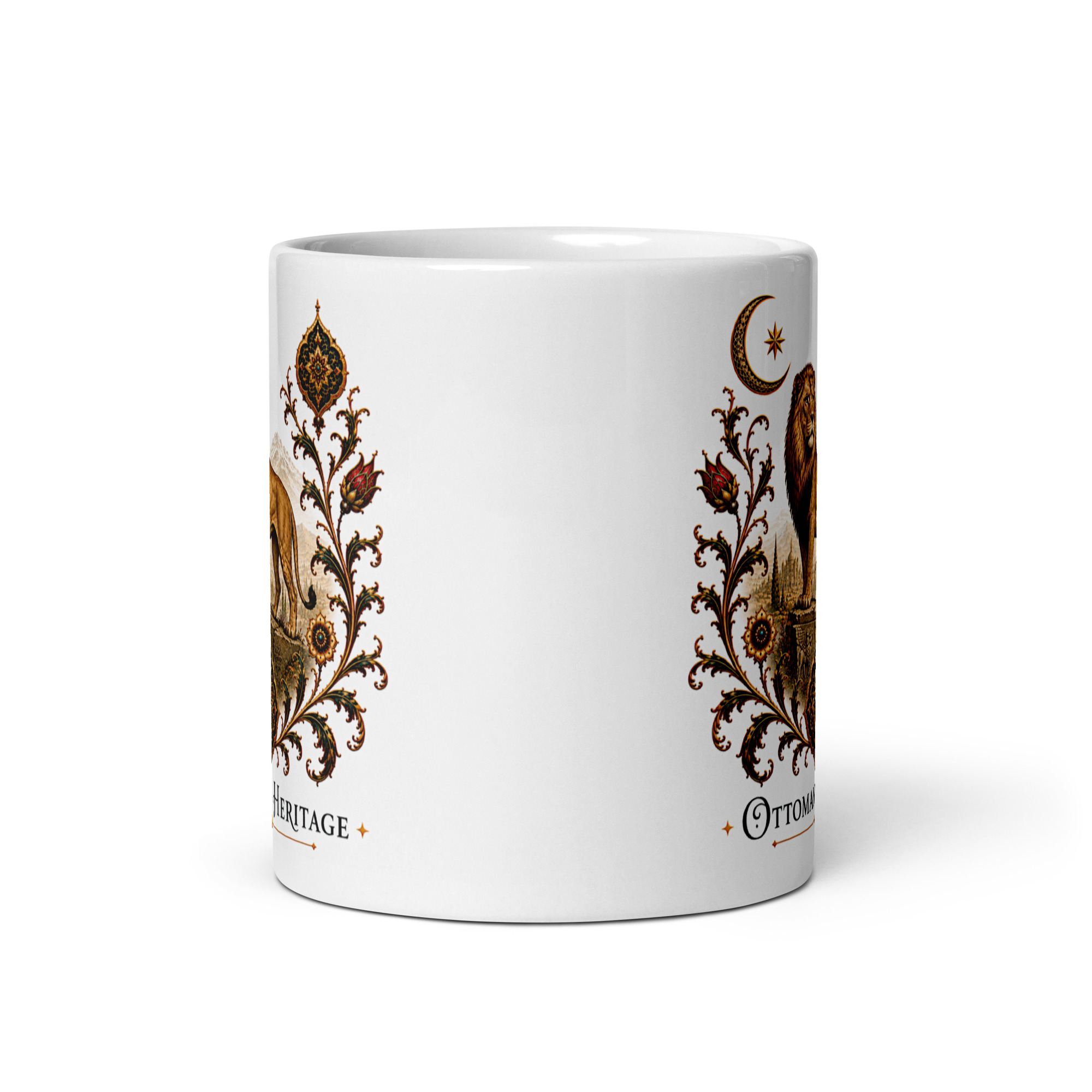 Kaffeetasse „Ottoman Heritage – Löwe Anatoliens“ – Osmanisch inspiriertes Kunstmotiv mit majestätischem Löwen