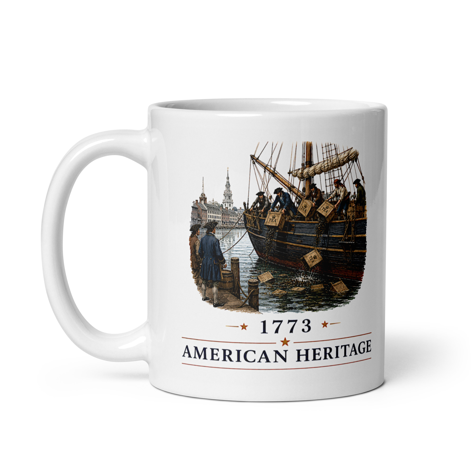 Kaffeetasse „American Heritage – Boston Tea Party 1773“ – Ein Wendepunkt auf dem Weg zur amerikanischen Unabhängigkeit