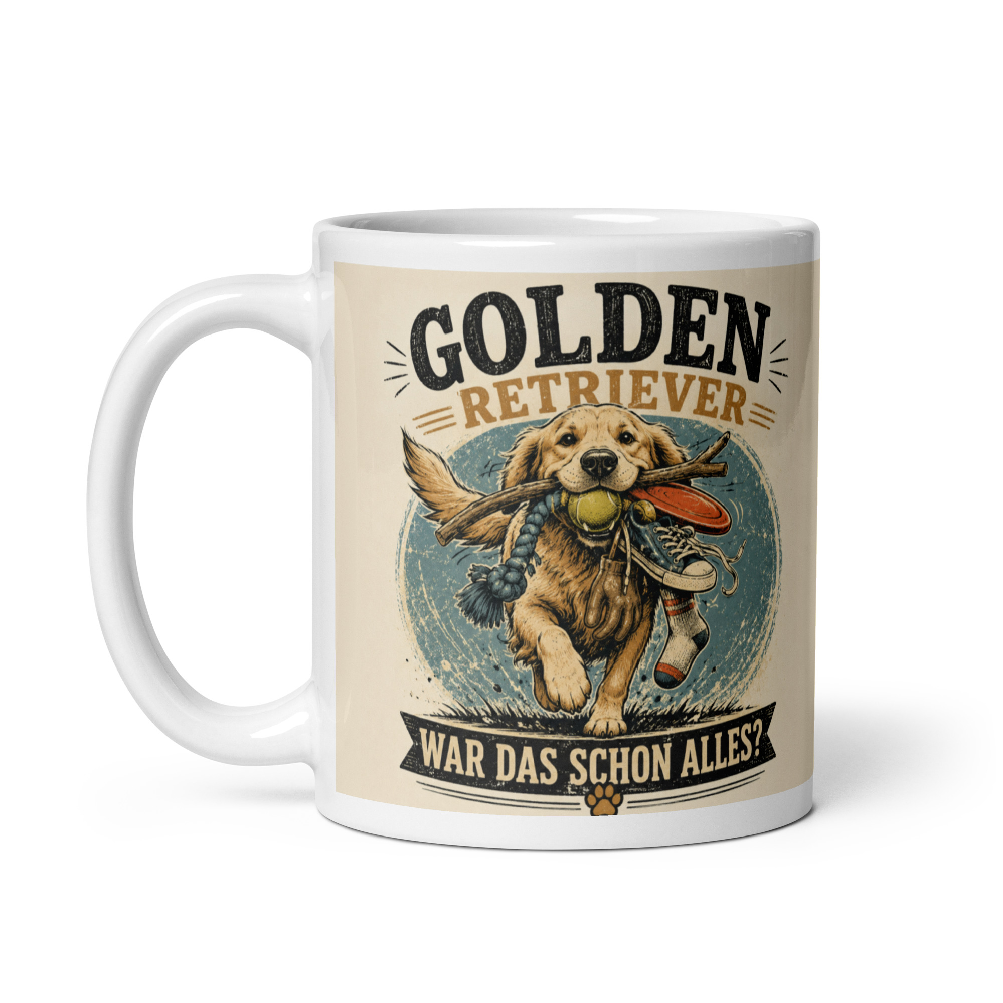 Lustige Golden-Retriever-Tasse "War das schon alles?" - Geschenk für Golden-Retrieverfans & Hundemenschen