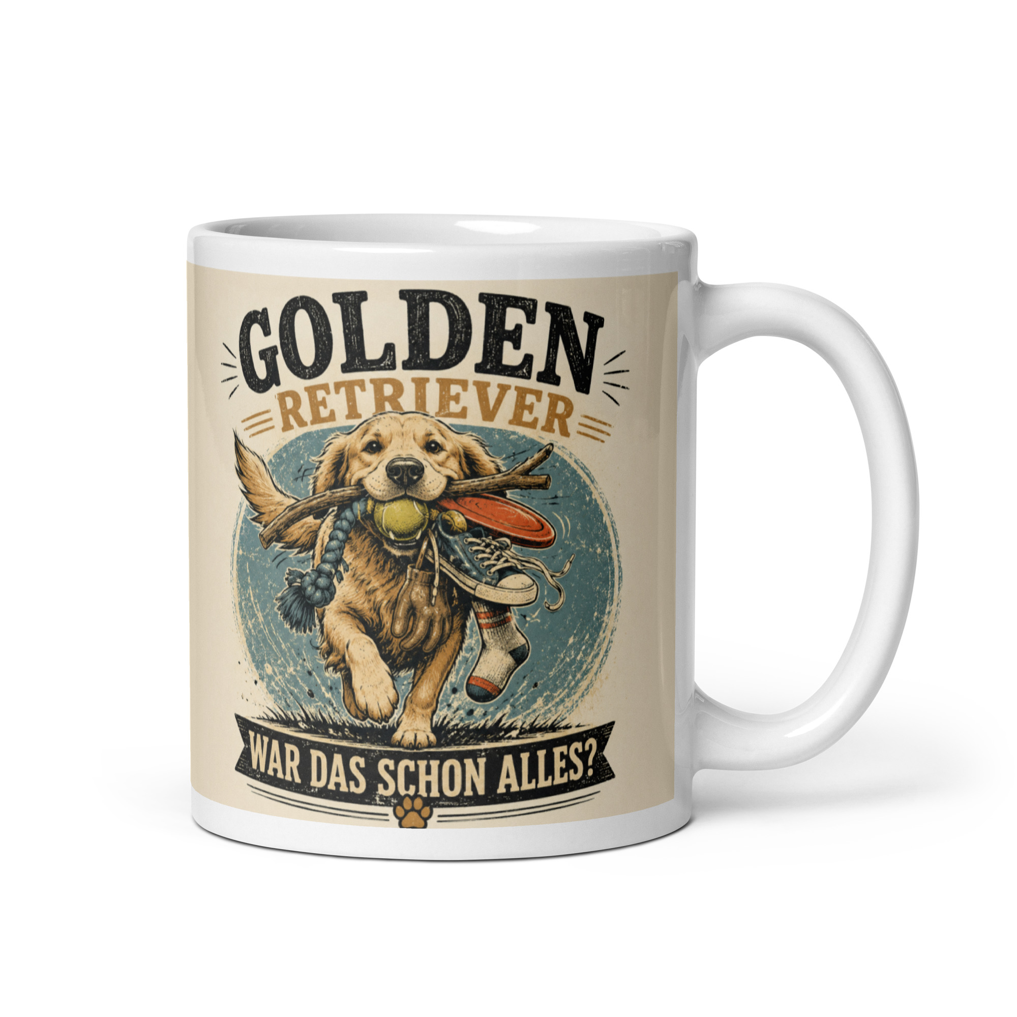 Lustige Golden-Retriever-Tasse "War das schon alles?" - Geschenk für Golden-Retrieverfans & Hundemenschen