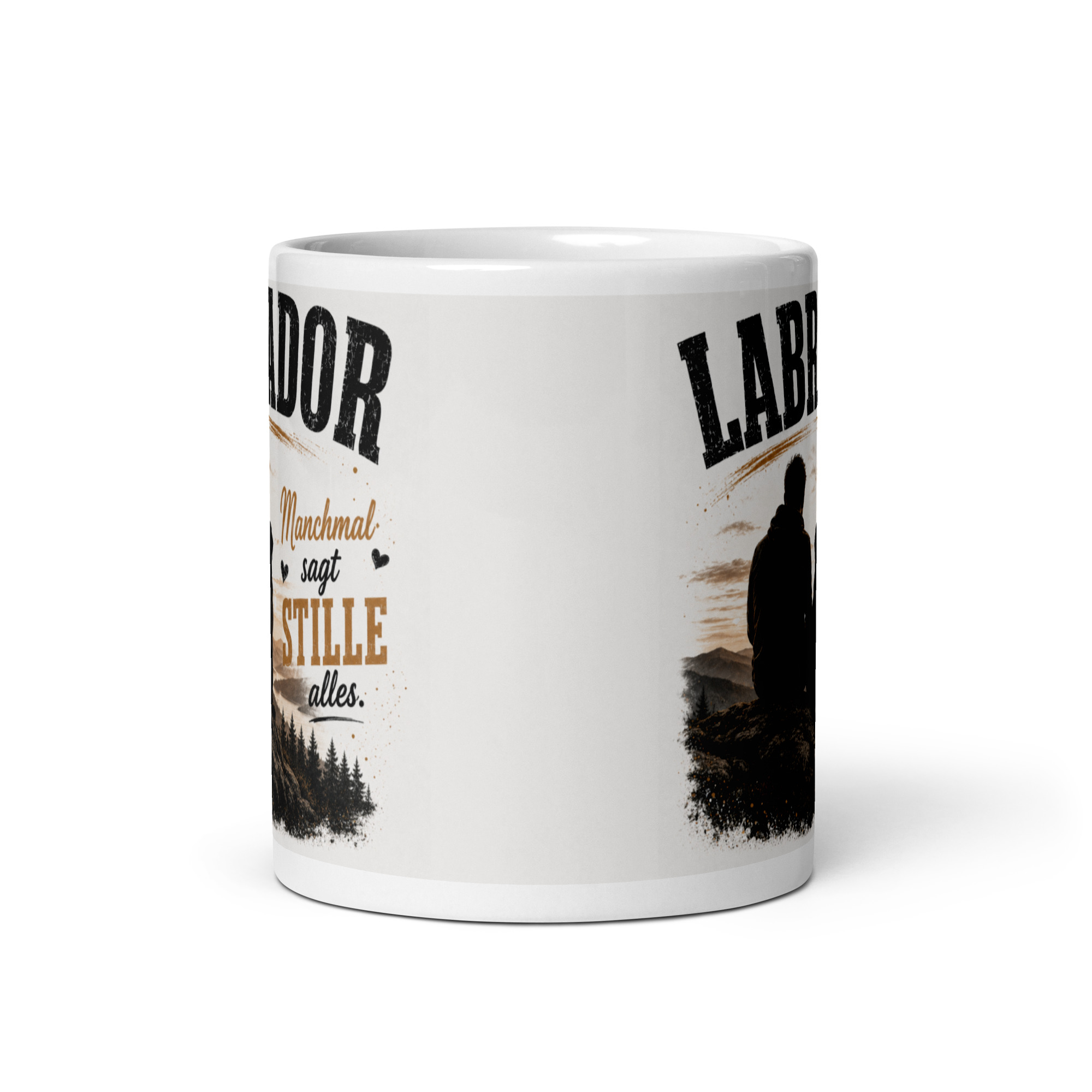 Labrador Tasse "Manchmal sagt Stille alles" - Geschenk für Labradorfans & Hundemenschen