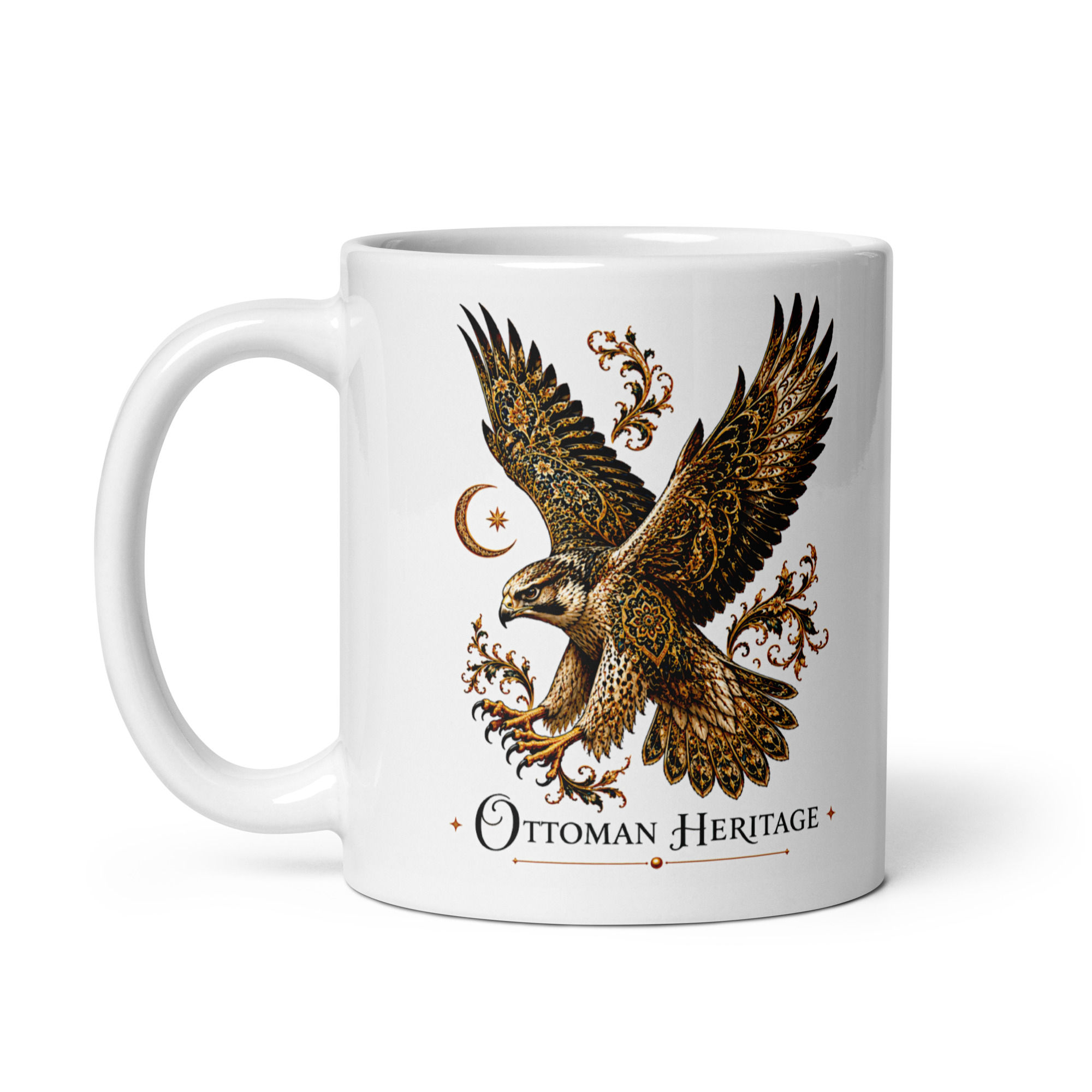 Kaffeetasse „Ottoman Heritage – Osmanischer Adler“ – Osmanisch inspiriertes Kunstmotiv