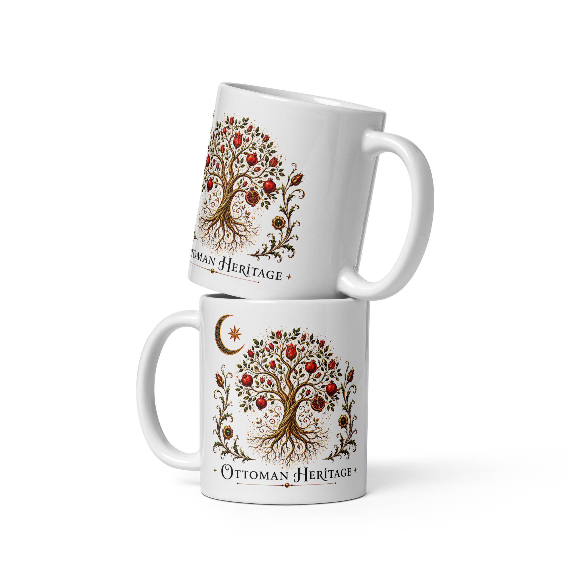 Kaffeetasse „Ottoman Heritage – Granatapfelbaum“ – Osmanisch inspiriertes Kunstmotiv