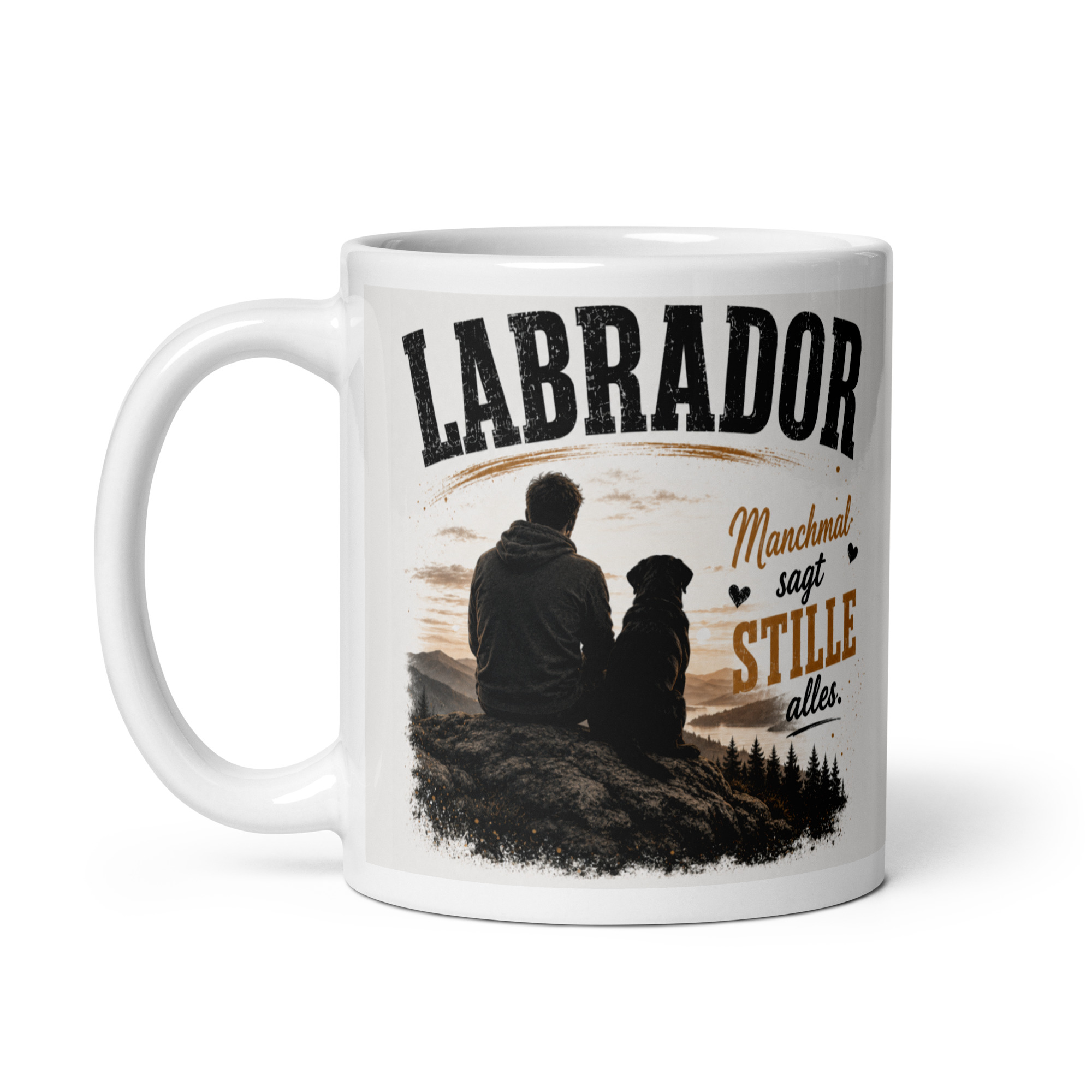 Labrador Tasse "Manchmal sagt Stille alles" - Geschenk für Labradorfans & Hundemenschen