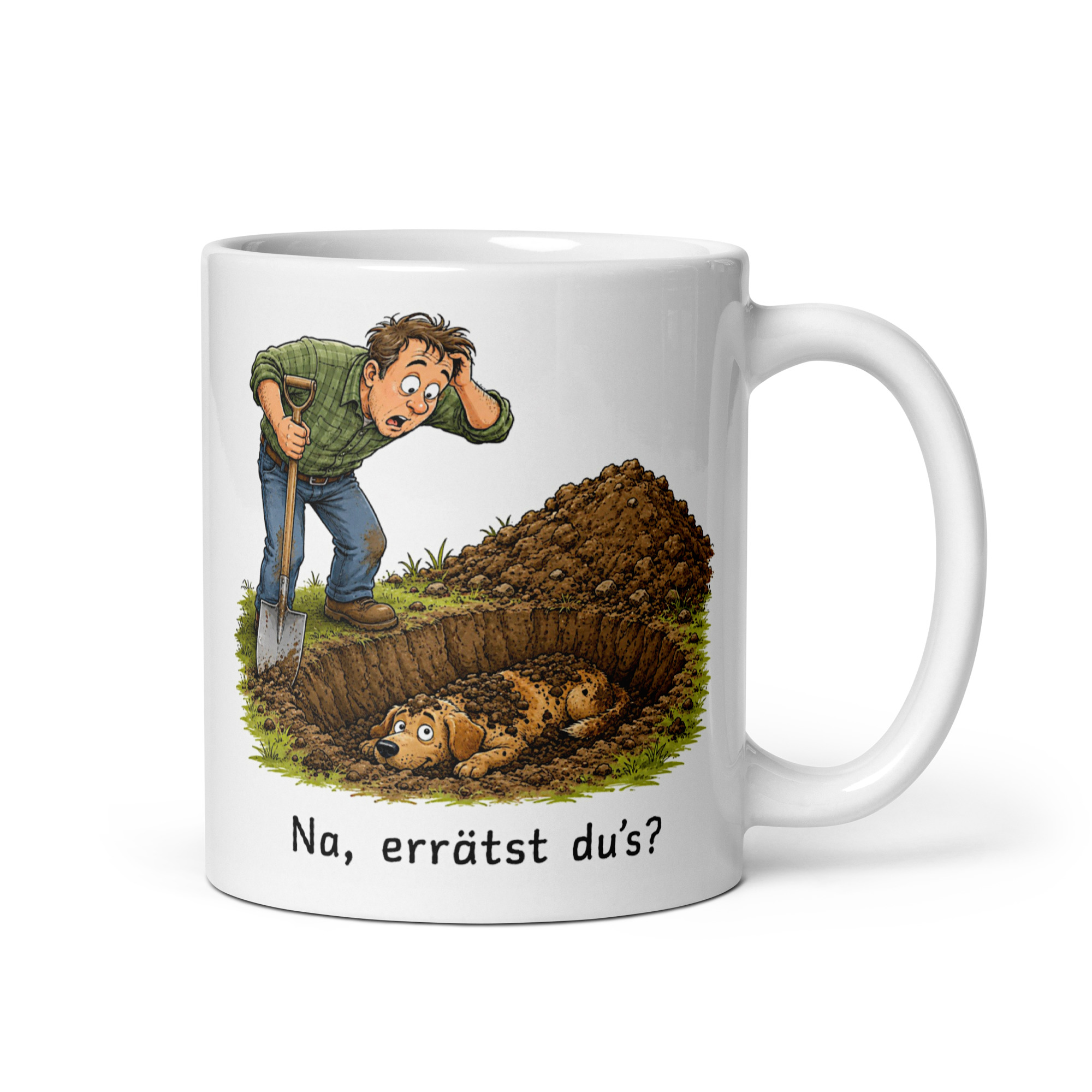 Kaffeetasse „Na, errätst du’s? – Da liegt also der Hund begraben“