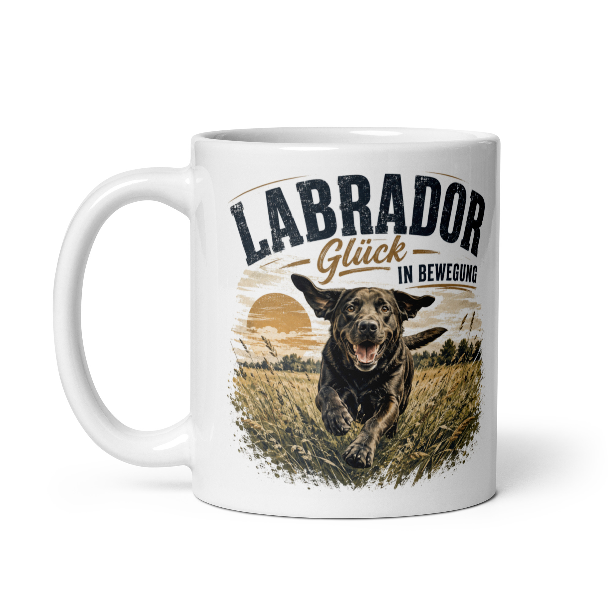 Labrador Tasse "Glück in Bewegung" - Geschenk für Labradorfans & Hundemenschen