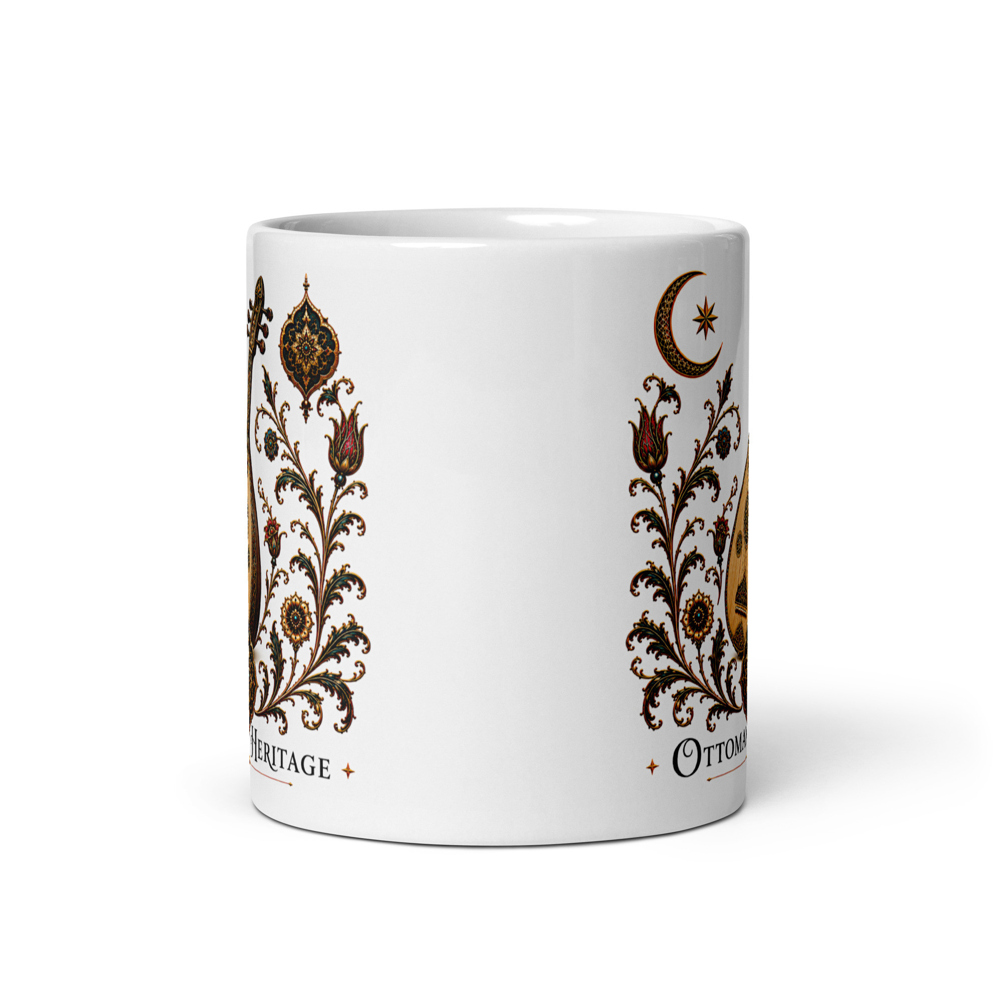 Kaffeetasse „Ottoman Heritage – Oud“ – Osmanisch inspiriertes Kunstmotiv zur musikalischen Tradition