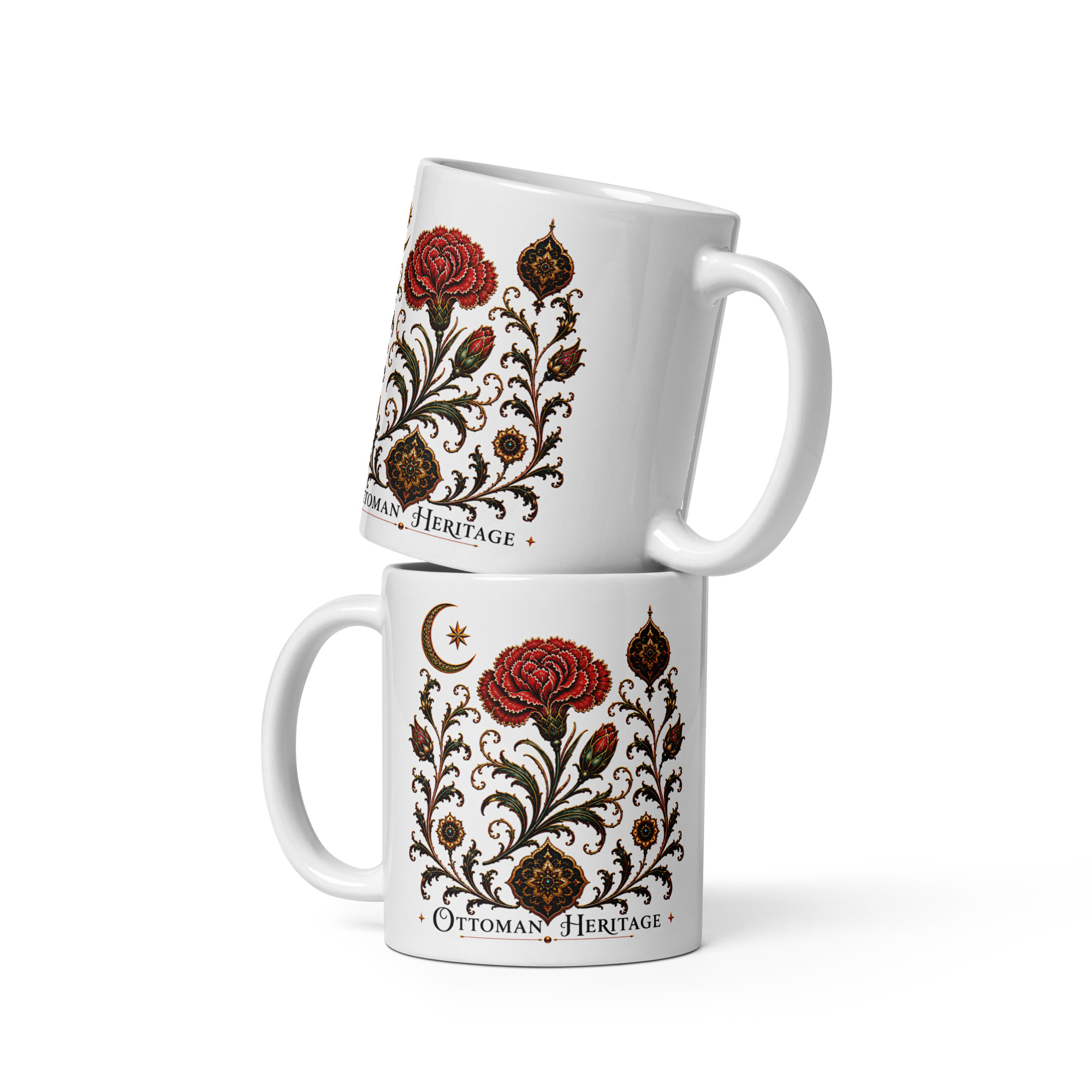 Kaffeetasse „Ottoman Heritage – Nelke“ – Blütenkunst osmanischer Tradition