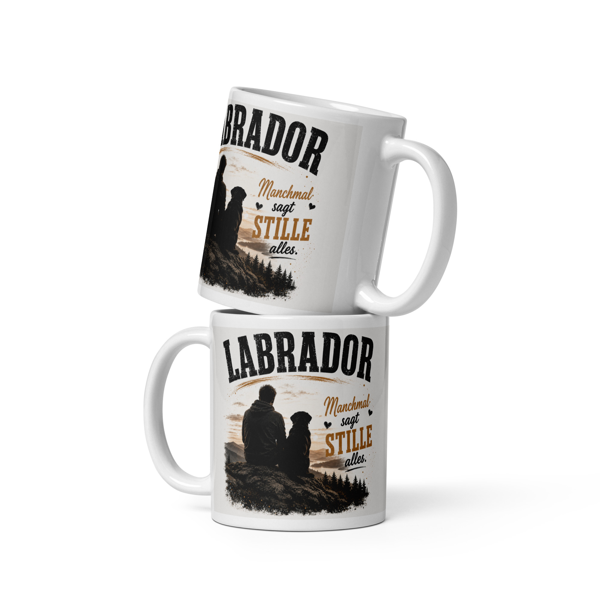 Labrador Tasse "Manchmal sagt Stille alles" - Geschenk für Labradorfans & Hundemenschen