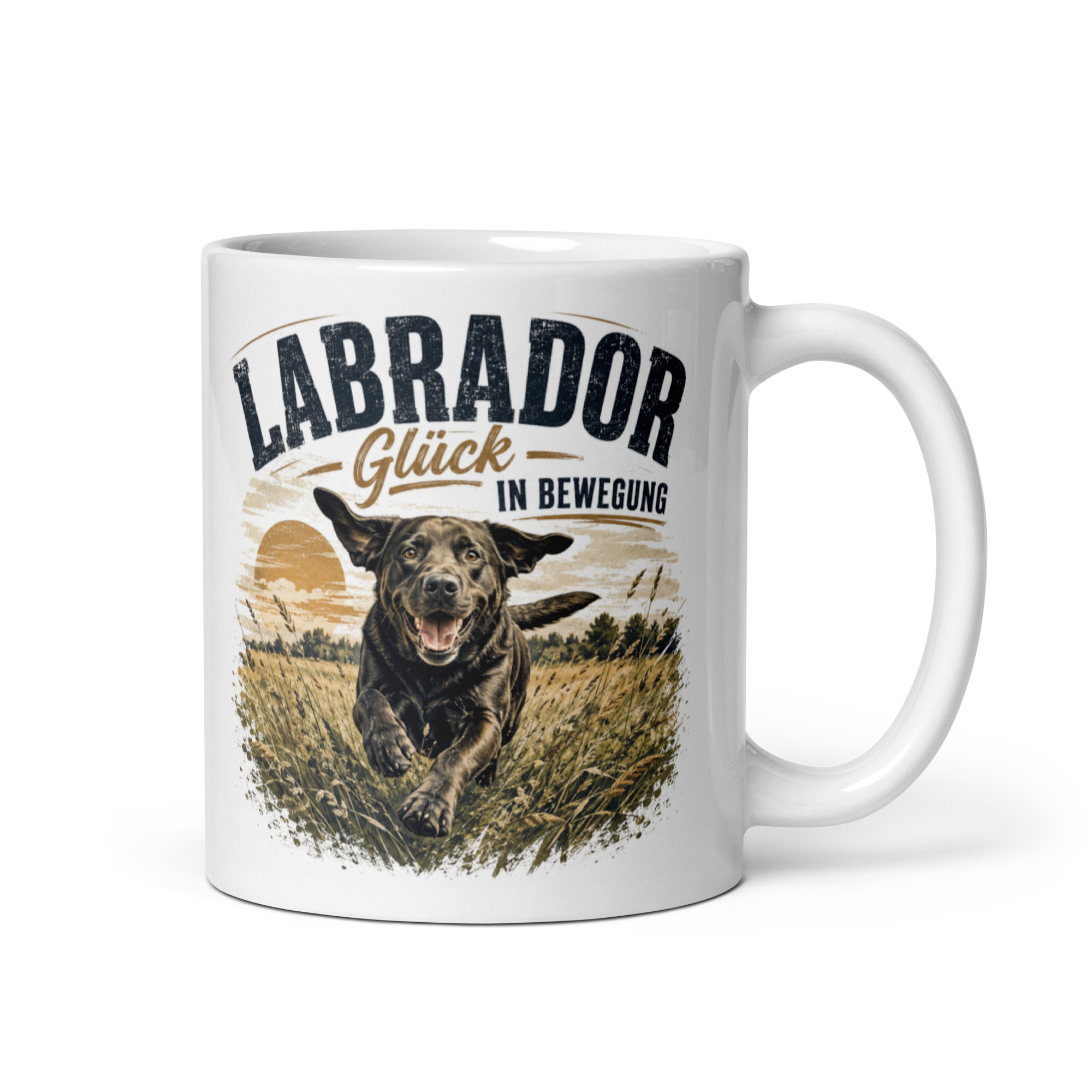 Labrador Tasse "Glück in Bewegung" - Geschenk für Labradorfans & Hundemenschen