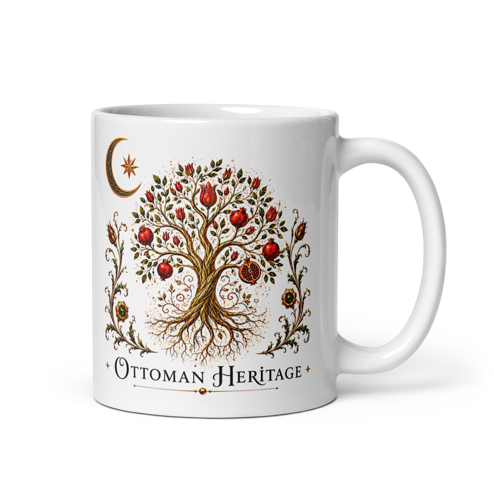Kaffeetasse „Ottoman Heritage – Granatapfelbaum“ – Osmanisch inspiriertes Kunstmotiv