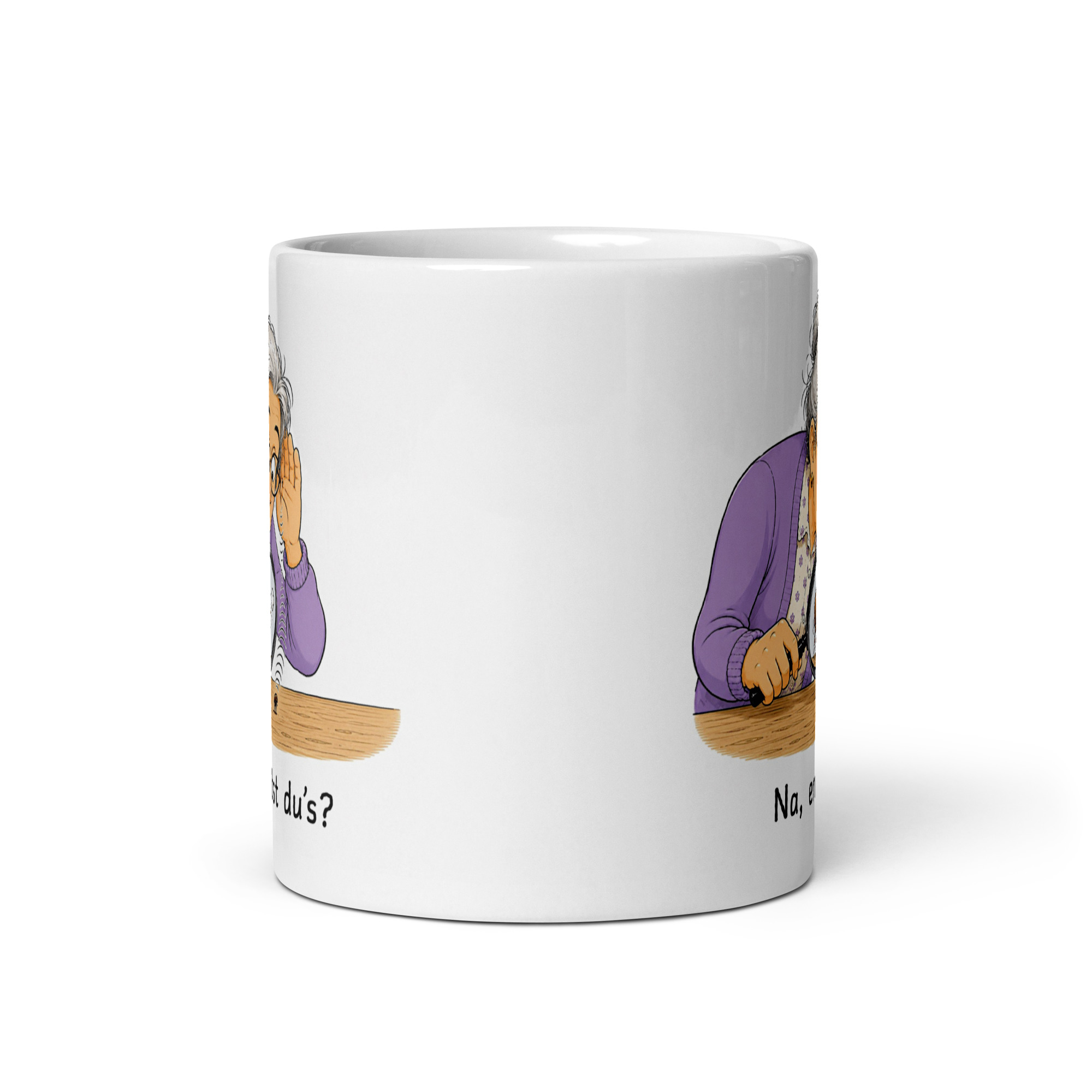 Kaffeetasse „Na, errätst du’s? – Den Floh husten hören“