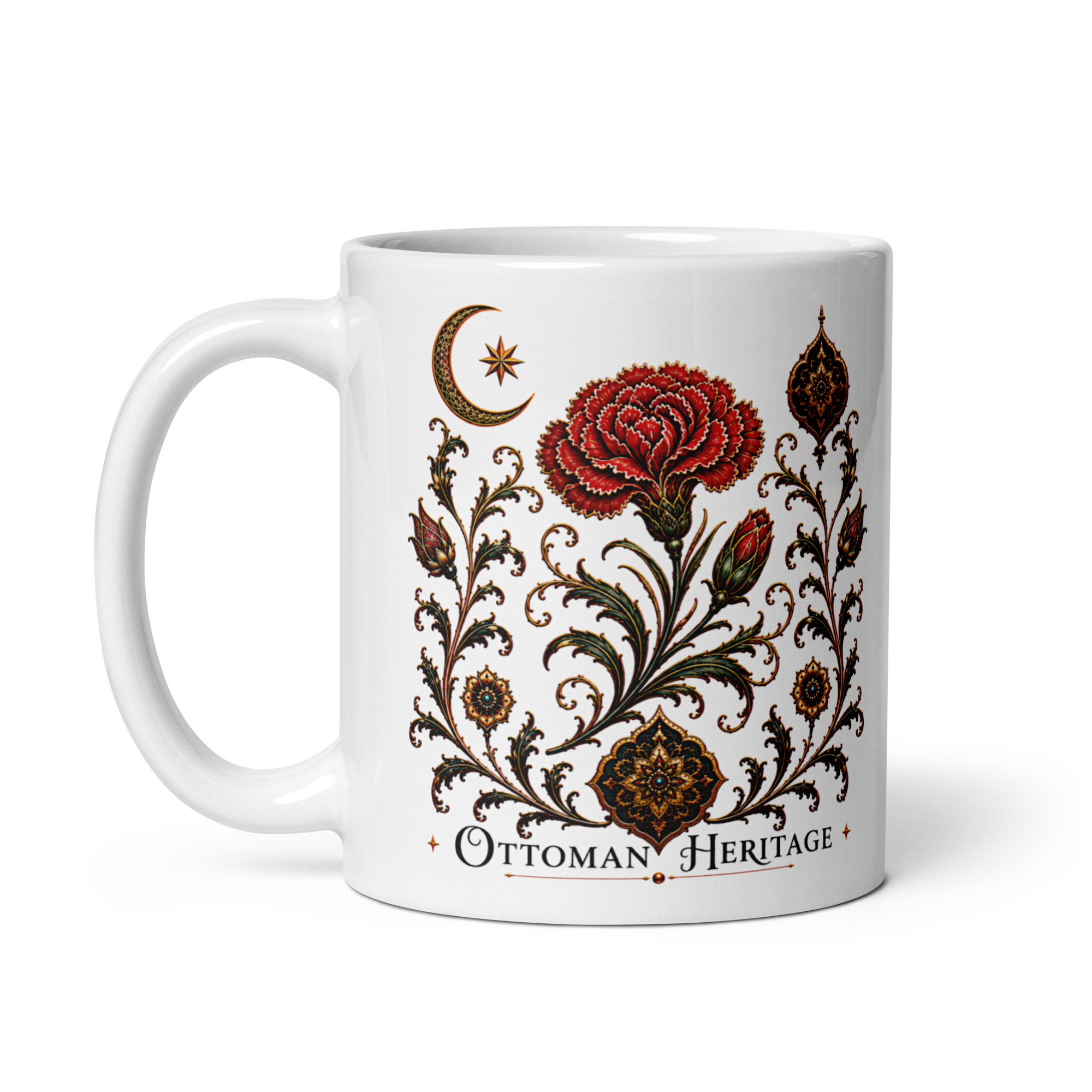 Kaffeetasse „Ottoman Heritage – Nelke“ – Blütenkunst osmanischer Tradition
