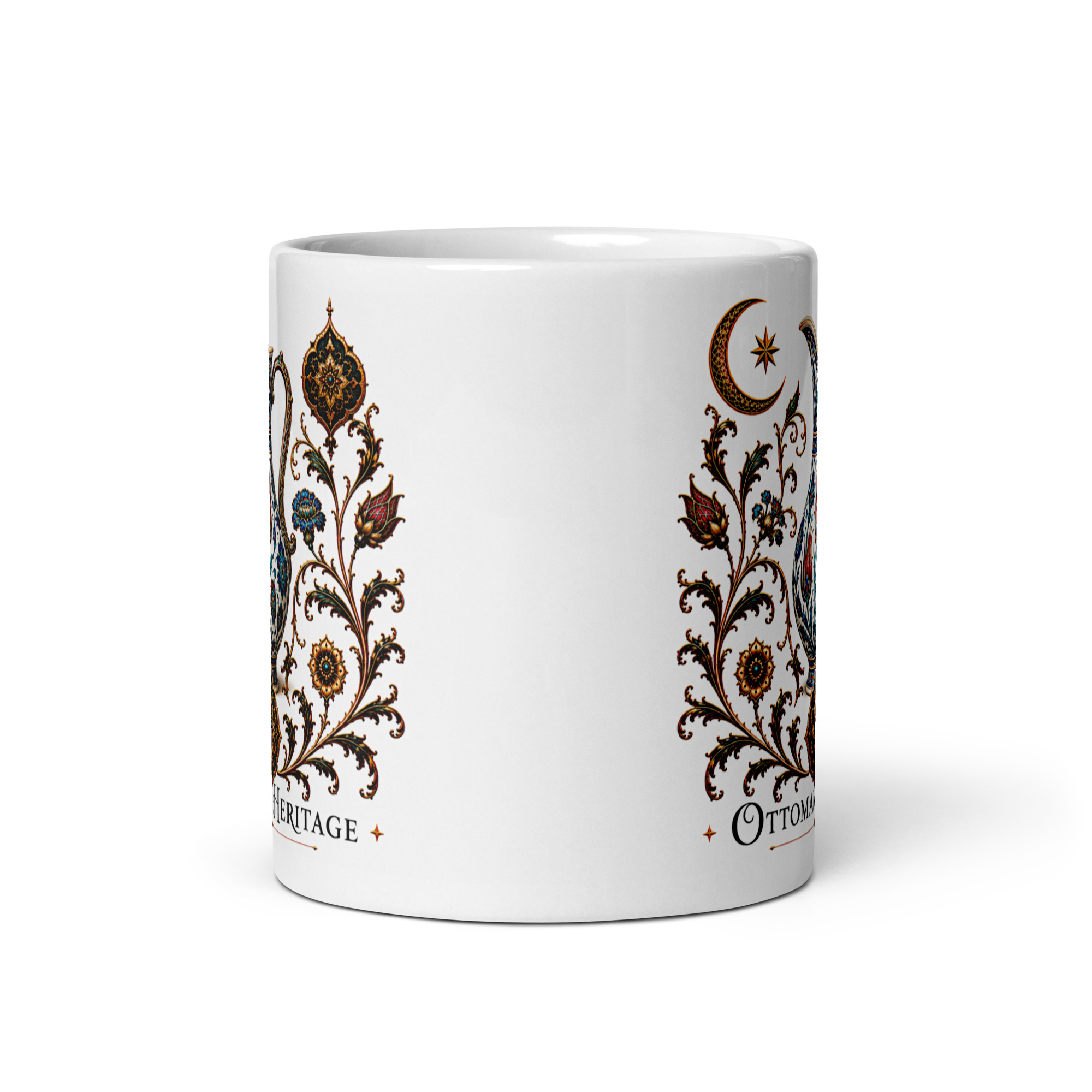 Kaffeetasse „Ottoman Heritage – İznik-Keramikkunst“ – Osmanisch inspiriertes Kunstmotiv mit Tulpen und floralem Dekor