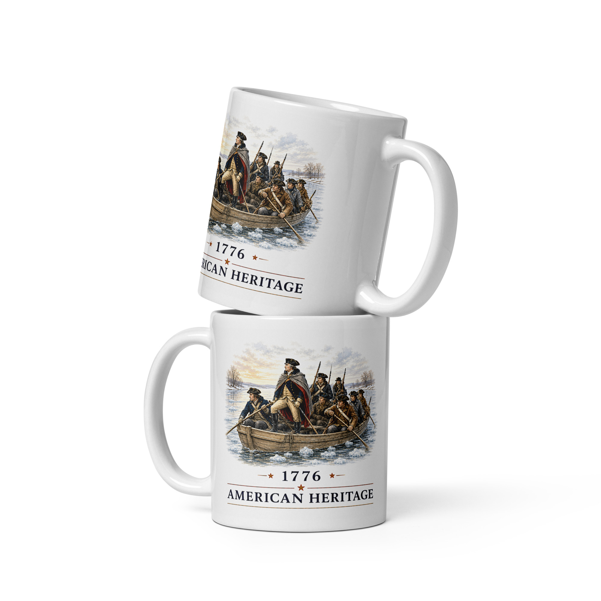 Kaffeetasse „American Heritage – Washington überquert den Delaware 1776“ – Ein Wendepunkt der Amerikanischen Revolution