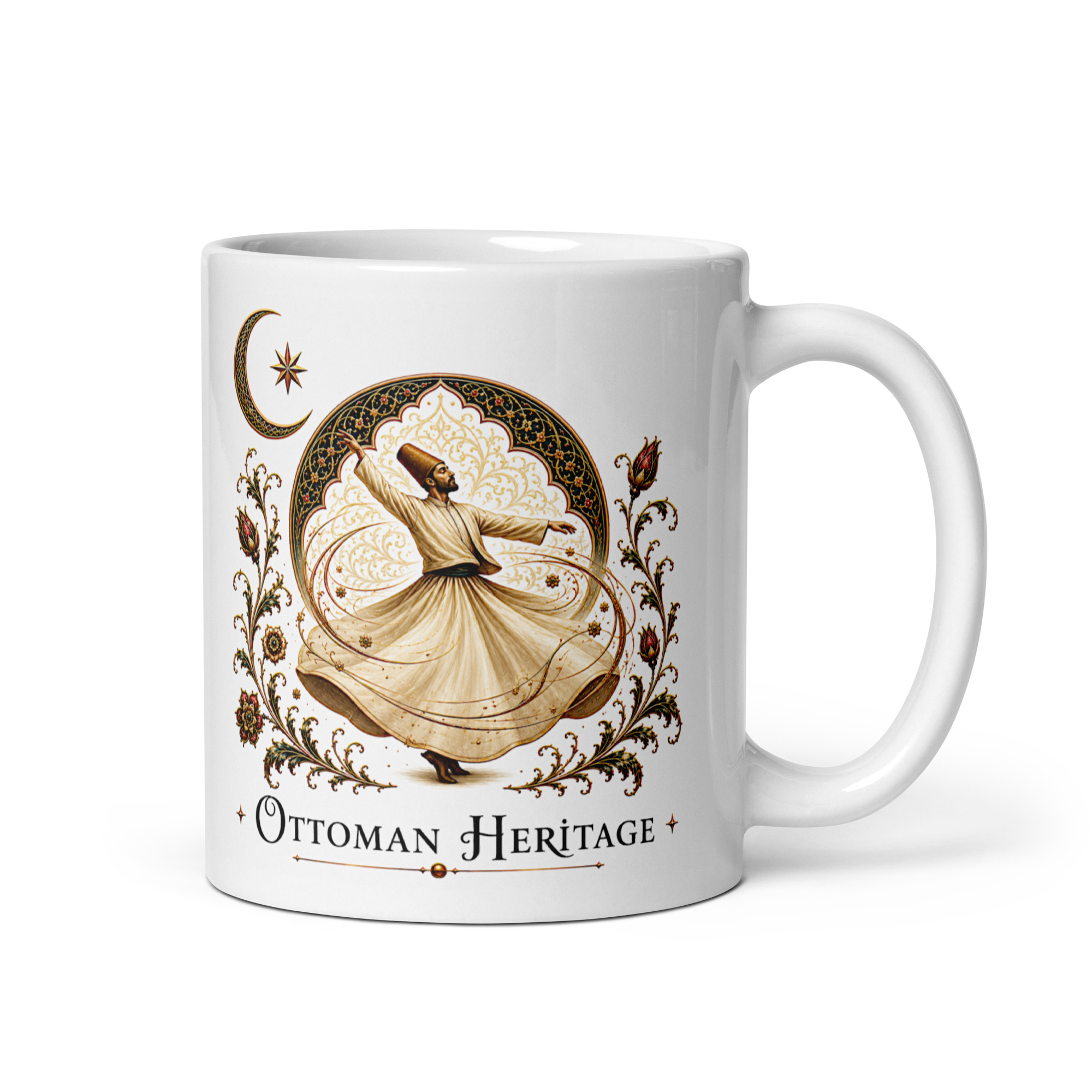 Kaffeetasse „Ottoman Heritage – Tanzender Derwisch“ – Osmanisch inspiriertes Kunstmotiv