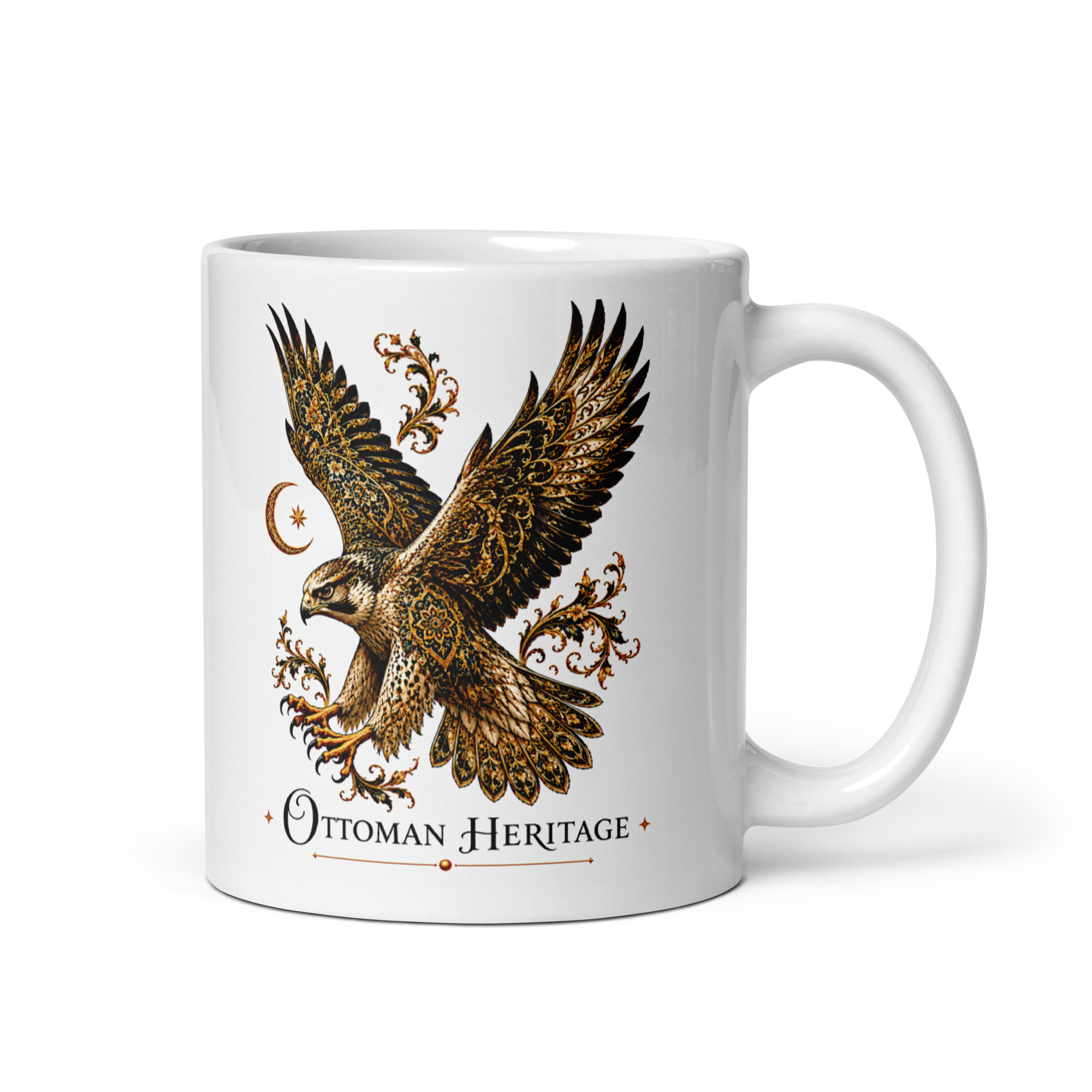 Kaffeetasse „Ottoman Heritage – Osmanischer Adler“ – Osmanisch inspiriertes Kunstmotiv