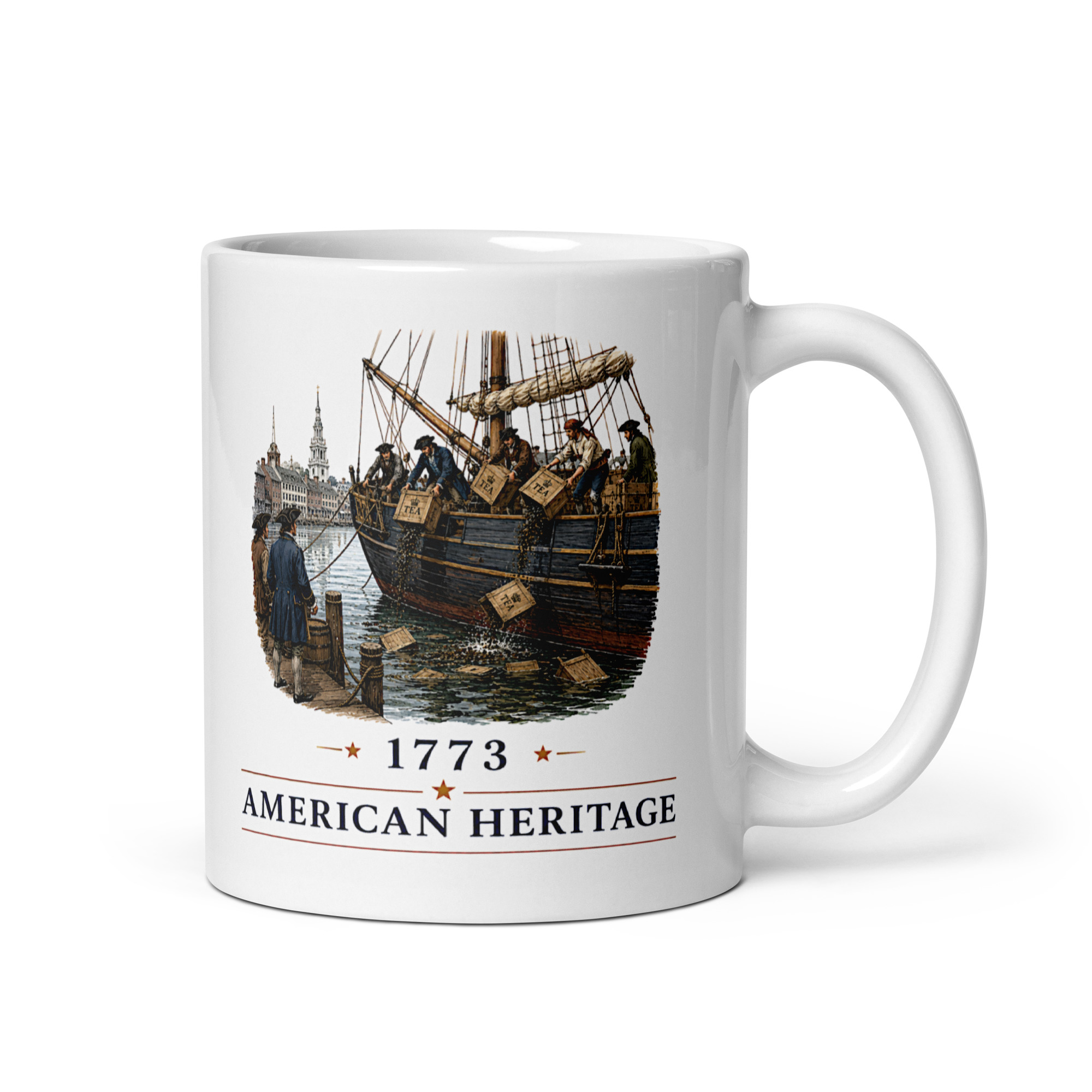 Kaffeetasse „American Heritage – Boston Tea Party 1773“ – Ein Wendepunkt auf dem Weg zur amerikanischen Unabhängigkeit